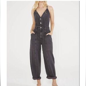 Etica Black Denim Jumpsuit